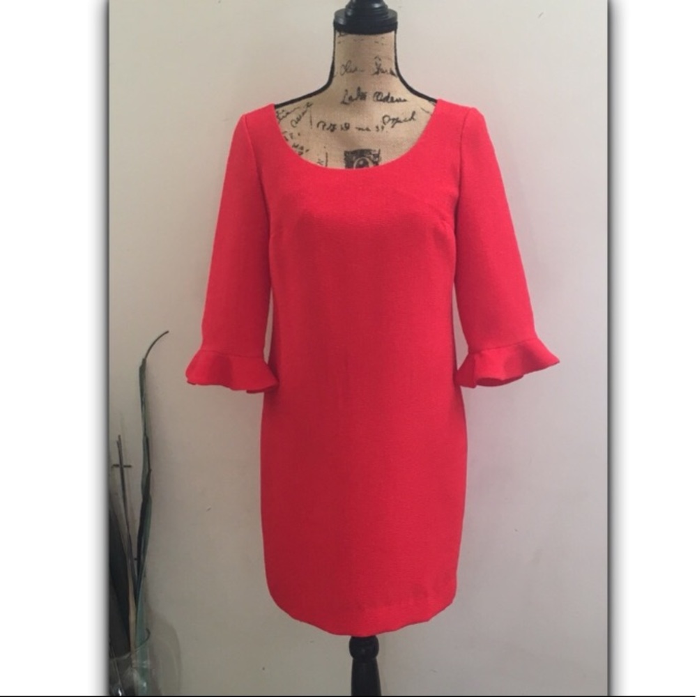 Ann Taylor ruffle sleeve textured dress